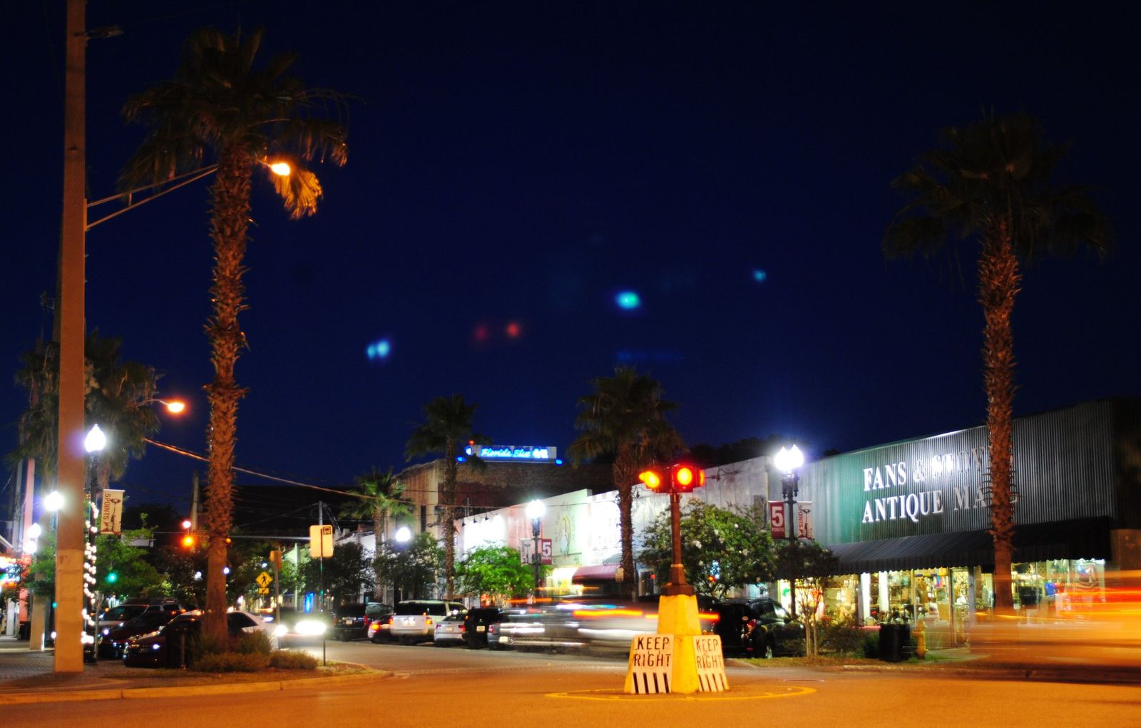 Five Points at night in Riverside, Jacksonville, Florida